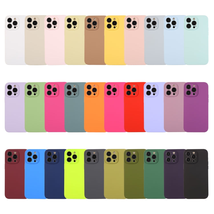 For iPhone 16 Pro Pure Color Liquid Silicone Fine Pore Phone Case(Fresh Pink)