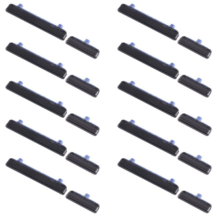 For Samsung Galaxy Note20 SM-N980 10pcs Power Button + Volume Control Button(Black)