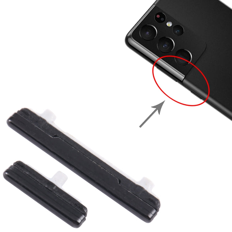 For Samsung Galaxy S21 Ultra 5G SM-G998 10pcs Power Button + Volume Control Button(Black)