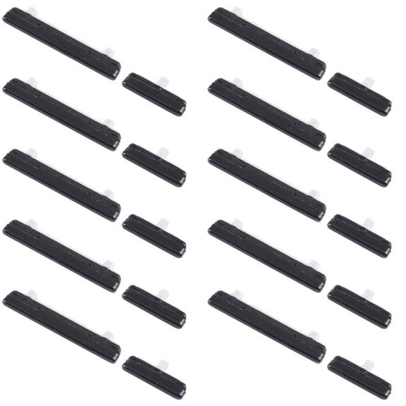 For Samsung Galaxy S21 Ultra 5G SM-G998 10pcs Power Button + Volume Control Button(Black)