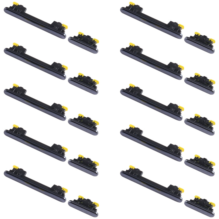 For Samsung Galaxy A73 5G SM-A736 10pcs Power Button + Volume Control Button(Black)