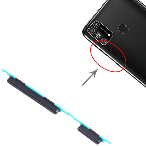 For Samsung Galaxy M31 SM-M315 10pcs Power Button + Volume Control Button(Black)