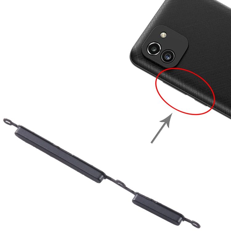 For Samsung Galaxy A02s SM-A025 10pcs Power Button + Volume Control Button(Black)