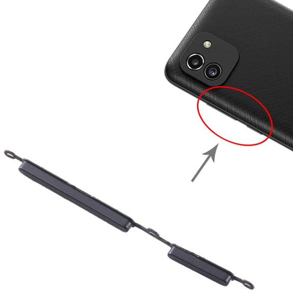For Samsung Galaxy A02s SM-A025 10pcs Power Button + Volume Control Button(Black)