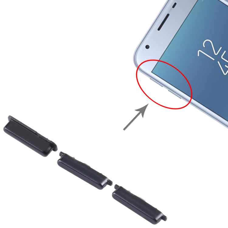 For Samsung Galaxy J7 2017 SM-J730 10pcs Power Button + Volume Control Button(Black)