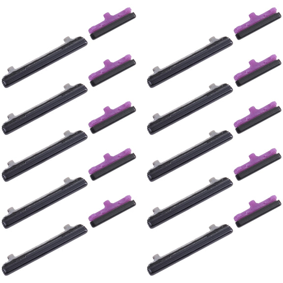 For Samsung Galaxy S20+ SM-G985 10pcs Power Button + Volume Control Button(Black)