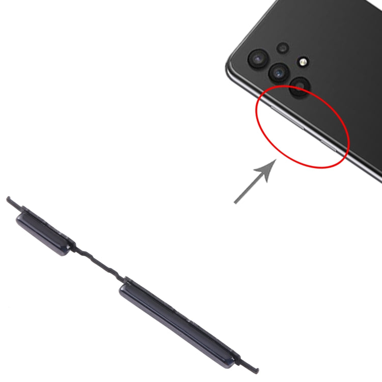 For Samsung Galaxy M32 SM-M325 10pcs Power Button + Volume Control Button(Black)