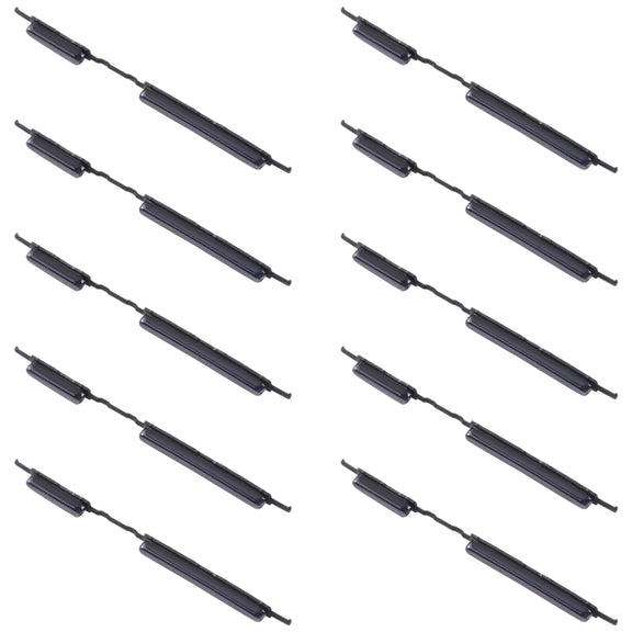 For Samsung Galaxy M32 SM-M325 10pcs Power Button + Volume Control Button(Black)