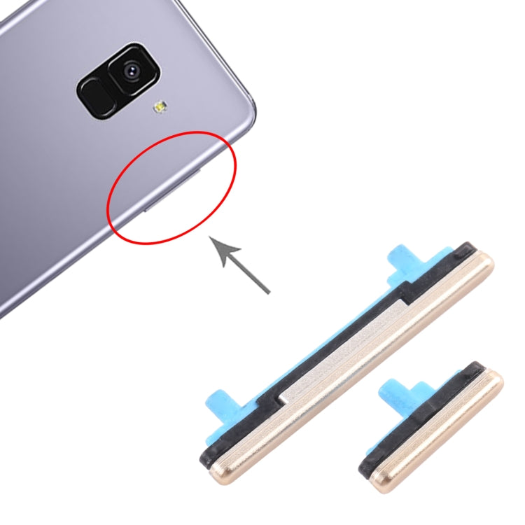 For Samsung Galaxy A8+ 2018 SM-A730 10pcs Power Button + Volume Control Button(Gold)