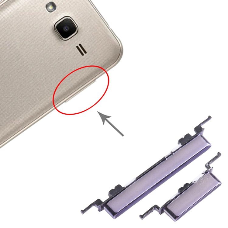 For Samsung Galaxy J2 2017 SM-J200 10pcs Power Button + Volume Control Button(Purple)