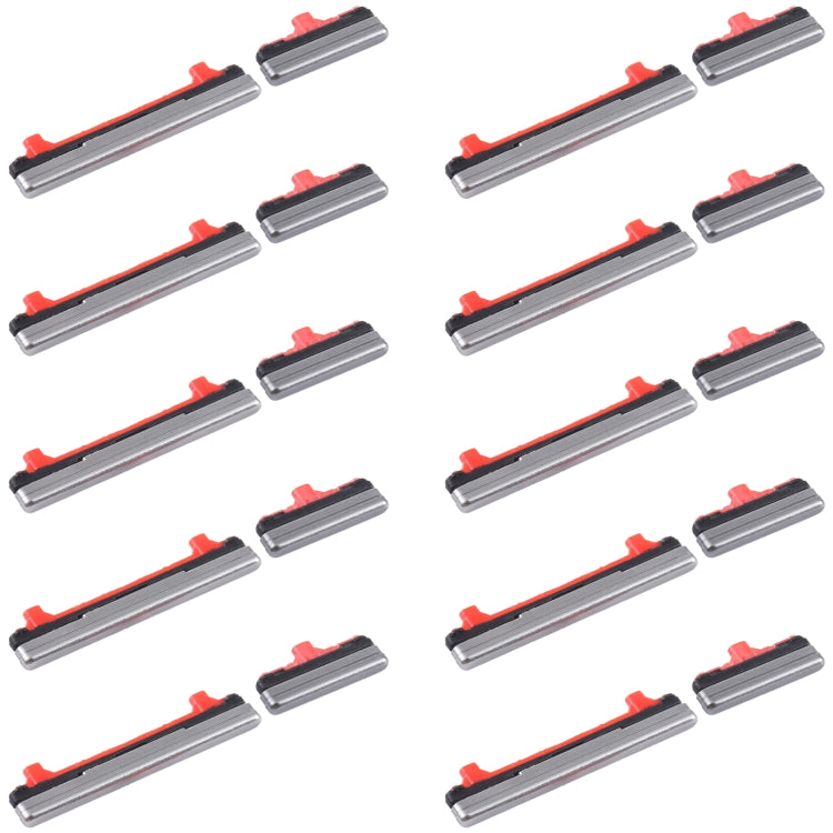 For Samsung Galaxy Note10 Lite SM-N770 10pcs Power Button + Volume Control Button(Grey)