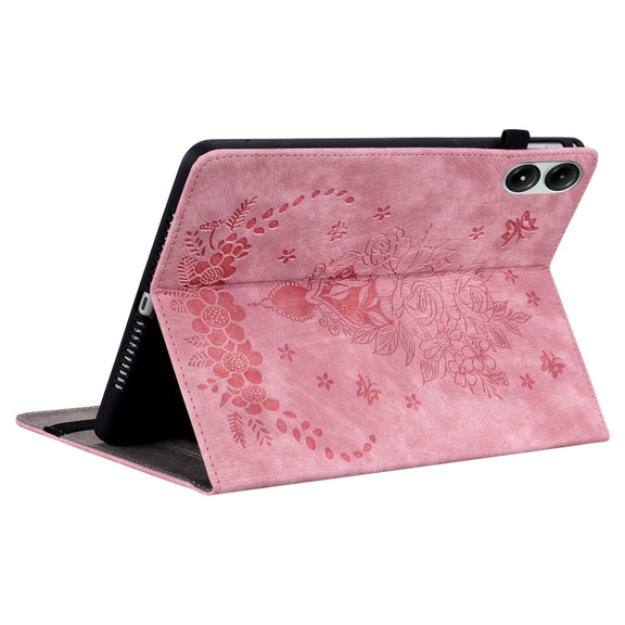 For Xiaomi Redmi Pad Pro 12.1 Butterfly Rose Embossed Leather Tablet Case(Pink)