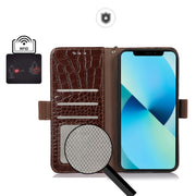 For Sony Xperia 5 V Crocodile Top Layer Cowhide Leather Phone Case(Brown)