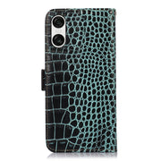 For Sony Xperia 10 VI Crocodile Top Layer Cowhide Leather Phone Case(Green)