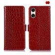 For Sony Xperia 10 VI Crocodile Top Layer Cowhide Leather Phone Case(Red) - Sony Cases by PMC TechLife | Online Shopping South Africa | PMC TechLife | Buy Now Pay Later Mobicred
