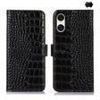 For Sony Xperia 10 VI Crocodile Top Layer Cowhide Leather Phone Case(Black) - Sony Cases by PMC TechLife | Online Shopping South Africa | PMC TechLife | Buy Now Pay Later Mobicred