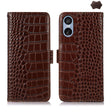 For Sony Xperia 5 VI Crocodile Top Layer Cowhide Leather Phone Case(Brown) - Sony Cases by PMC TechLife | Online Shopping South Africa | PMC TechLife | Buy Now Pay Later Mobicred