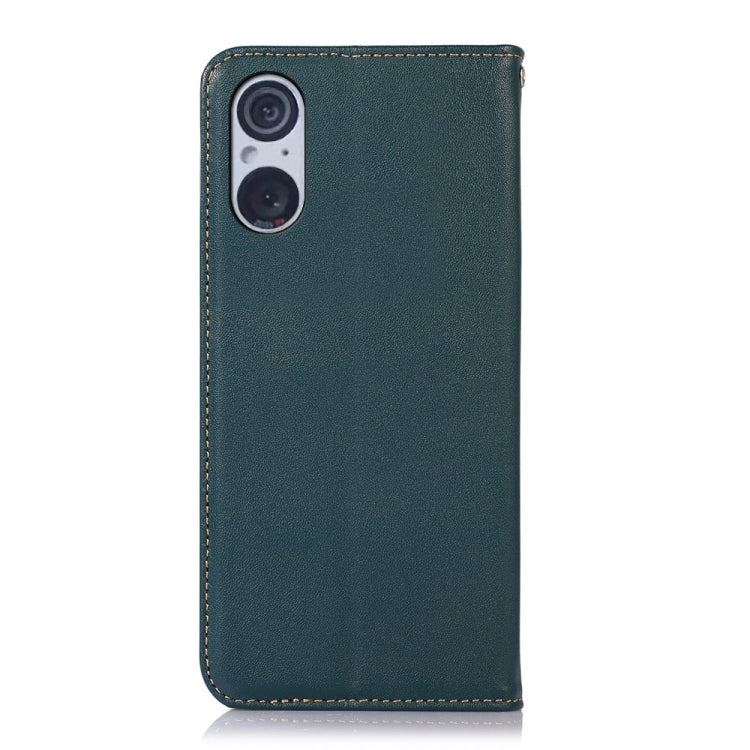 For Sony Xperia 5 V KHAZNEH Nappa Top Layer Cowhide Leather Phone Case(Green)