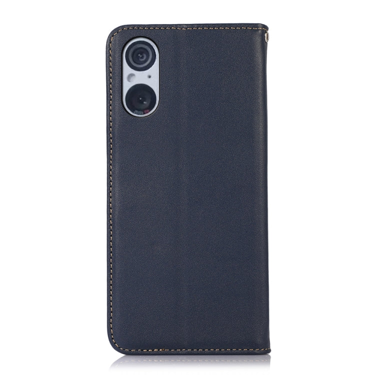 For Sony Xperia 5 V KHAZNEH Nappa Top Layer Cowhide Leather Phone Case(Blue)