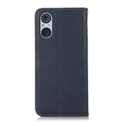 For Sony Xperia 5 V KHAZNEH Nappa Top Layer Cowhide Leather Phone Case(Blue)