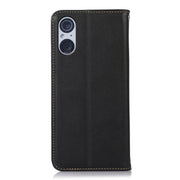For Sony Xperia 5 V KHAZNEH Nappa Top Layer Cowhide Leather Phone Case(Black)