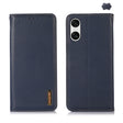 For Sony Xperia 10 VI KHAZNEH Nappa Top Layer Cowhide Leather Phone Case(Blue) - Sony Cases by PMC TechLife | Online Shopping South Africa | PMC TechLife | Buy Now Pay Later Mobicred