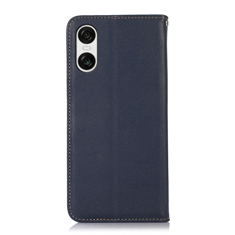 For Sony Xperia 10 VI KHAZNEH Nappa Top Layer Cowhide Leather Phone Case(Blue)