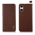 For Sony Xperia 10 VI KHAZNEH Nappa Top Layer Cowhide Leather Phone Case(Brown) - Sony Cases by PMC TechLife | Online Shopping South Africa | PMC TechLife | Buy Now Pay Later Mobicred