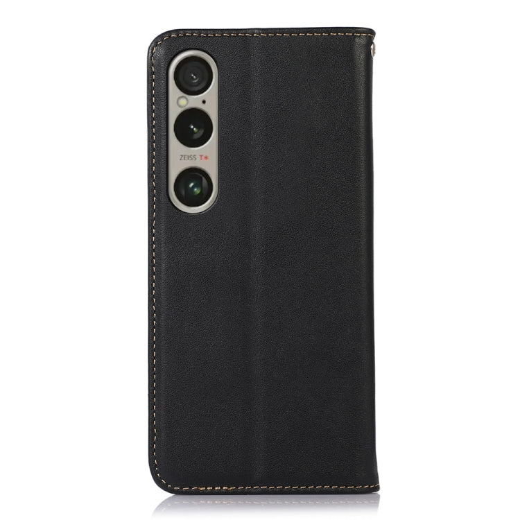 For Sony Xperia 1 VI KHAZNEH Nappa Top Layer Cowhide Leather Phone Case(Black)