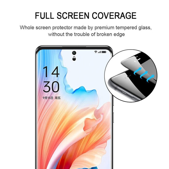 For OPPO A2 Pro 9H HD 3D Curved Edge Tempered Glass Film(Black)