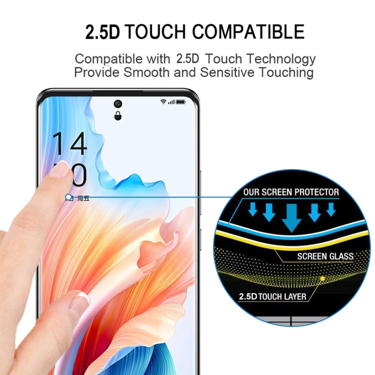 For OPPO A2 Pro 9H HD 3D Curved Edge Tempered Glass Film(Black)