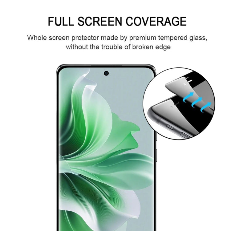 For OPPO Reno11 Pro Global 9H HD 3D Curved Edge Tempered Glass Film(Black)