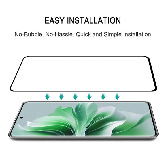 For OPPO Reno11 Pro Global 9H HD 3D Curved Edge Tempered Glass Film(Black)