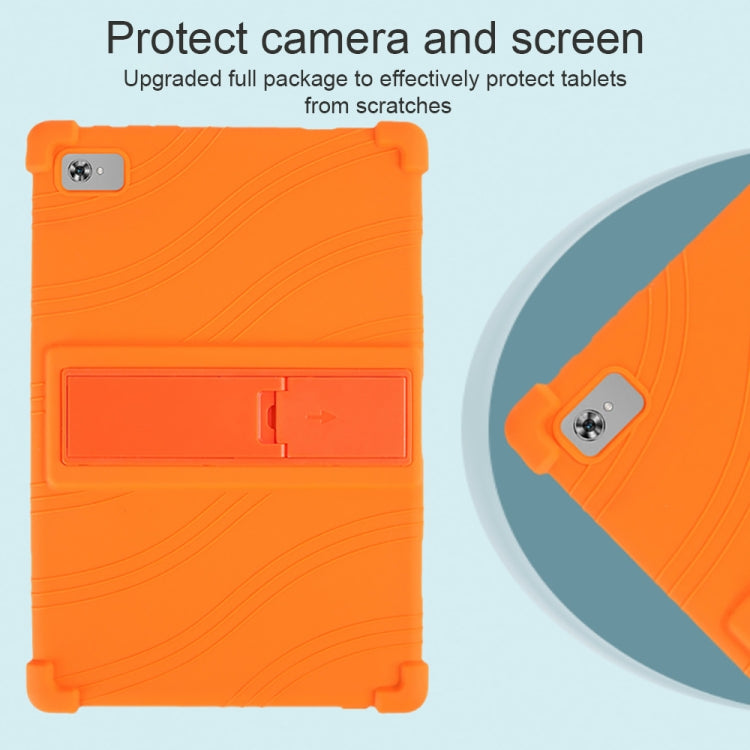 For Teclast M40 Plus Shockproof Silicone Tablet Protective Case with Holder(Red)