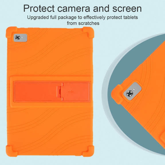 For Teclast M40 Plus Shockproof Silicone Tablet Protective Case with Holder(Red)
