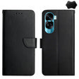 For Honor 90 Lite HT02 Genuine Leather Fingerprint-proof Flip Phone Case(Black) - Honor Cases by PMC TechLife | Online Shopping South Africa | PMC TechLife | Buy Now Pay Later Mobicred