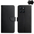 For Honor X8b HT02 Genuine Leather Fingerprint-proof Flip Phone Case(Black) - Honor Cases by PMC TechLife | Online Shopping South Africa | PMC TechLife | Buy Now Pay Later Mobicred