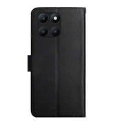 For Honor X8b HT02 Genuine Leather Fingerprint-proof Flip Phone Case(Black)