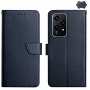 For Honor 200 Lite Global HT02 Genuine Leather Fingerprint-proof Flip Phone Case(Blue)