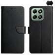 For Honor 200 Smart Global HT02 Genuine Leather Fingerprint-proof Flip Phone Case(Black) - Honor Cases by PMC TechLife | Online Shopping South Africa | PMC TechLife | Buy Now Pay Later Mobicred
