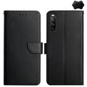 For Sony Xperia 10 VI Genuine Leather Fingerprint-proof Horizontal Flip Phone Case(Black)