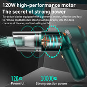 KBN-010 10000Pa Powerful Car Cordless Vacuum Cleaner Handheld Cleaning Tool, Spec:Standard Version(Black)