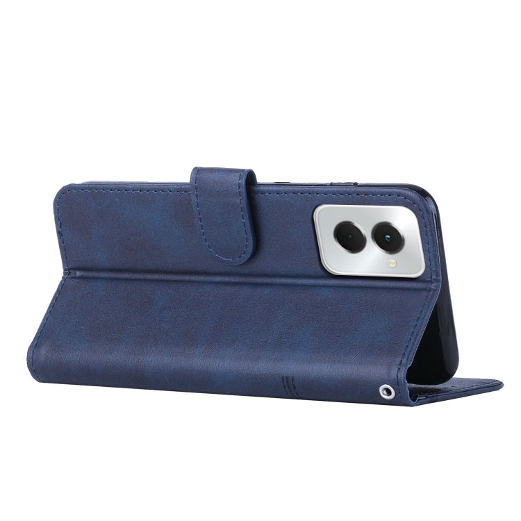 For Motorola Moto G Power 2024 Stitching Calf Texture Buckle Leather Phone Case(Blue)
