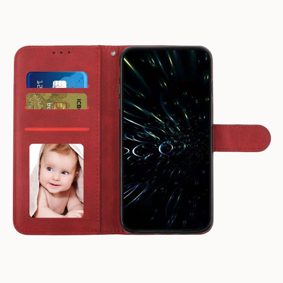 For Motorola Moto G Play 5G 2024/G 5G 2024 Stitching Calf Texture Buckle Leather Phone Case(Red)