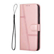 For Motorola Edge 2024 Stitching Calf Texture Buckle Leather Phone Case(Rose Gold)