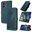 For Motorola Edge 5G 2024 Datura Flower Embossed Flip Leather Phone Case(Dark Green) - Motorola Cases by PMC Jewellery | Online Shopping South Africa | PMC Jewellery | Buy Now Pay Later Mobicred