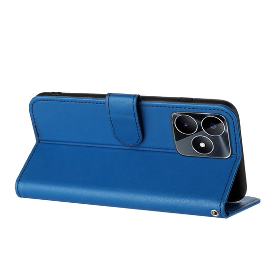 For Realme C53 Datura Flower Embossed Flip Leather Phone Case(Blue)