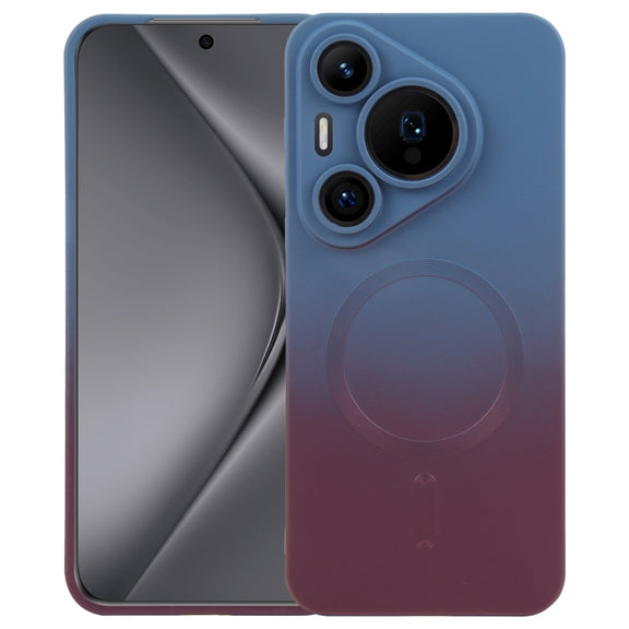 For Huawei Pura 70 Pro Liquid TPU Silicone Gradient MagSafe Phone Case(Blue Purple)