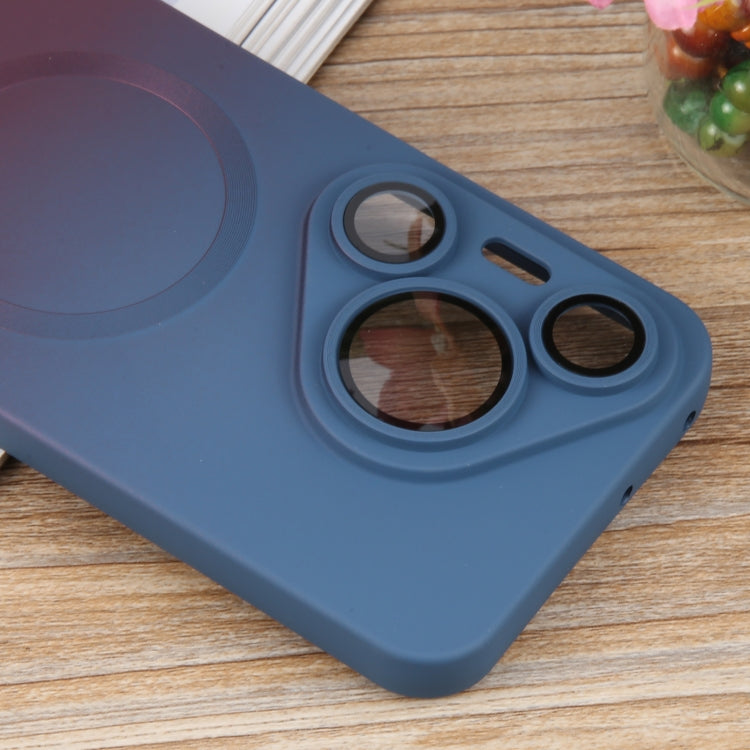 For Huawei Pura 70 Liquid TPU Silicone Gradient MagSafe Phone Case(Blue Purple)