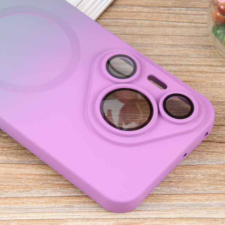 For Huawei Pura 70 Liquid TPU Silicone Gradient MagSafe Phone Case(Purple Grey)